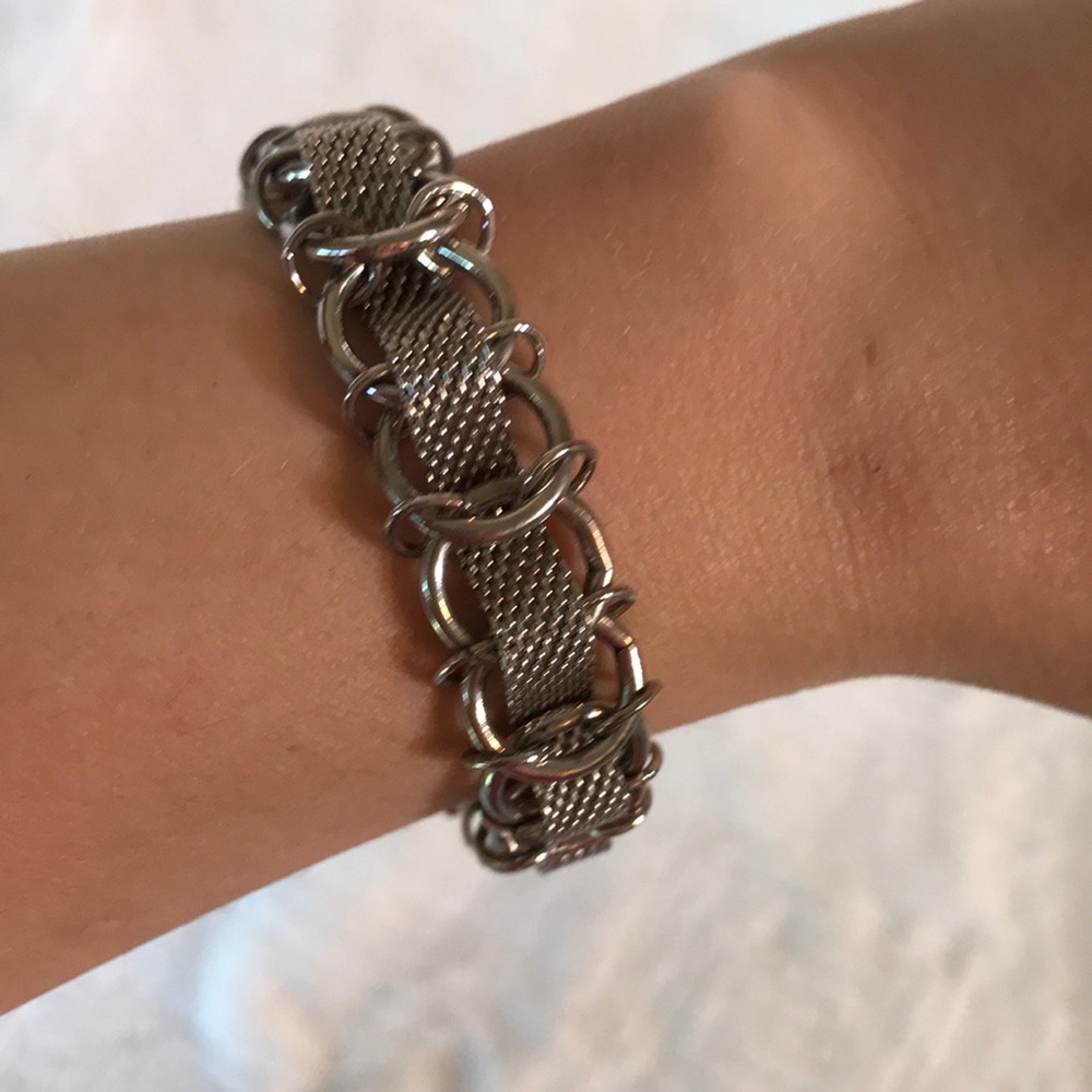Vintage Goldette NY Silver Mesh Bracelet